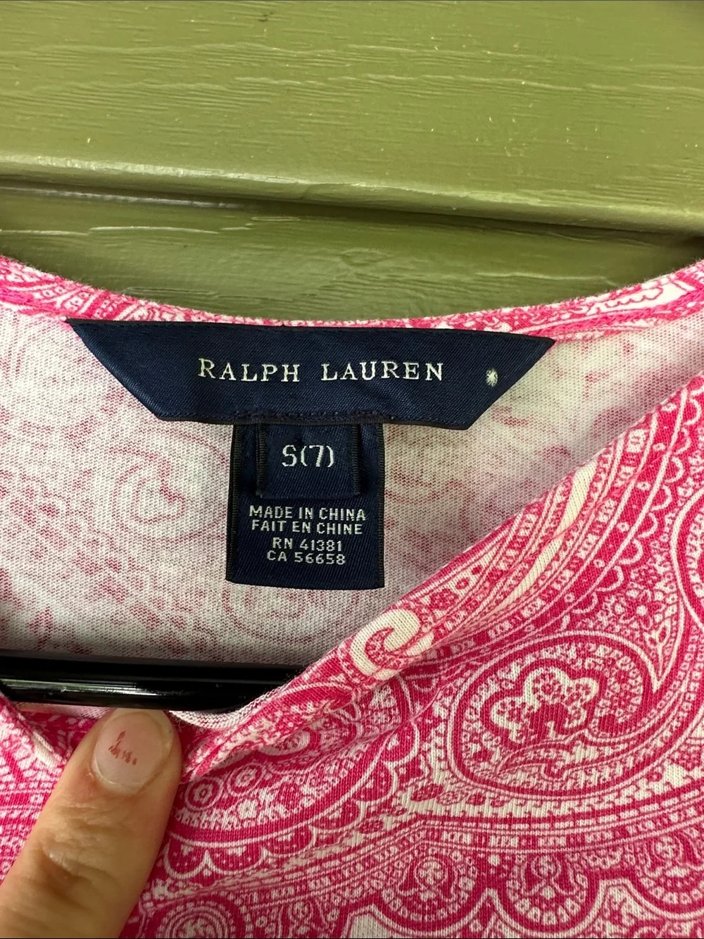 Ralph Lauren Pink Paisley Long-Sleeve Casual Dress